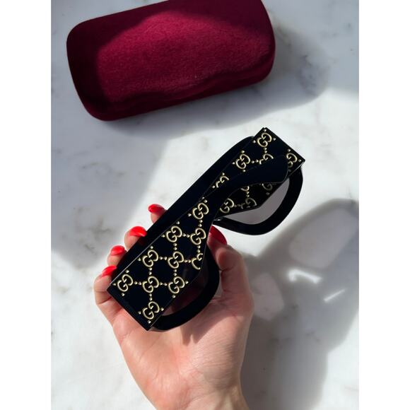 NEW Gucci GG0983S Logo Black Oversized Sunglasses $955 main image 12